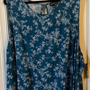 Torrid Blue Floral Blouse